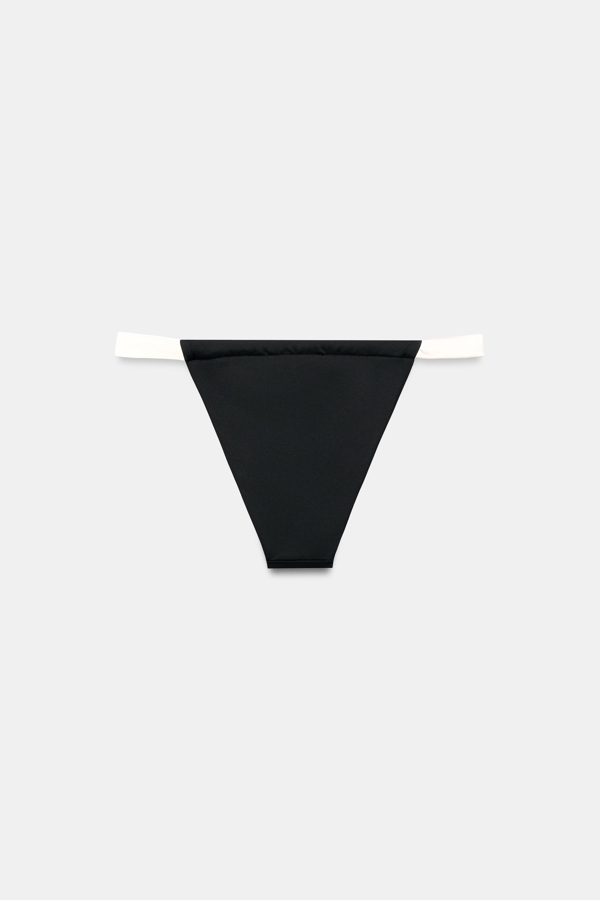 BAS DE BIKINI DRAPÉ EN CONTRASTE